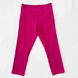 Zyia Active Pink Capri Leggings with Pockets Women's Size Large (8-10)